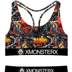 W1052 Flaming Black Digital Printed Racerback Pajama/Lounge Set